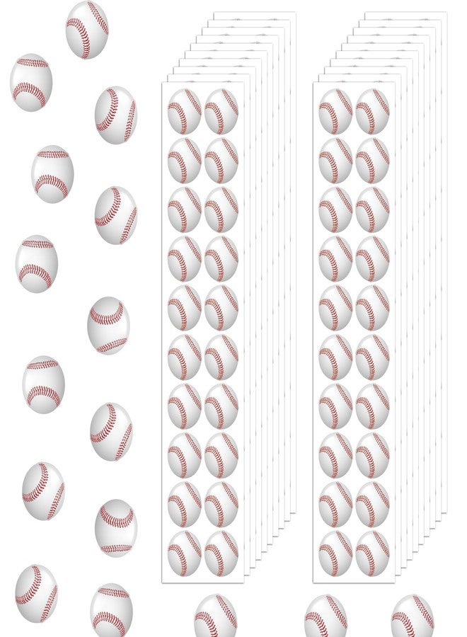 sodknow Mini Baseball Stickers - 400 Count (20 Sheets), 0.59" Small Round Sports Stickers for Kids Rewards, Classroom, Party Favors, Scrapbooking, Planners, Envelope Seals, Coaches & Parents - Image 1